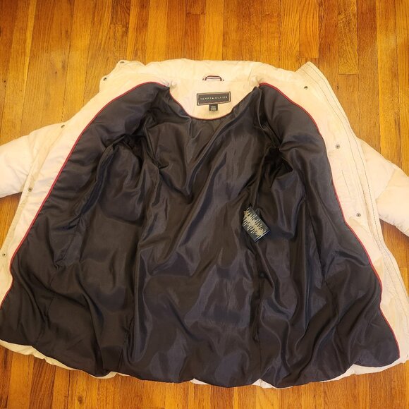 Tommy Hilfiger White Long Puffer Coat Size M No Hood Excellent Condition - Picture 7 of 16